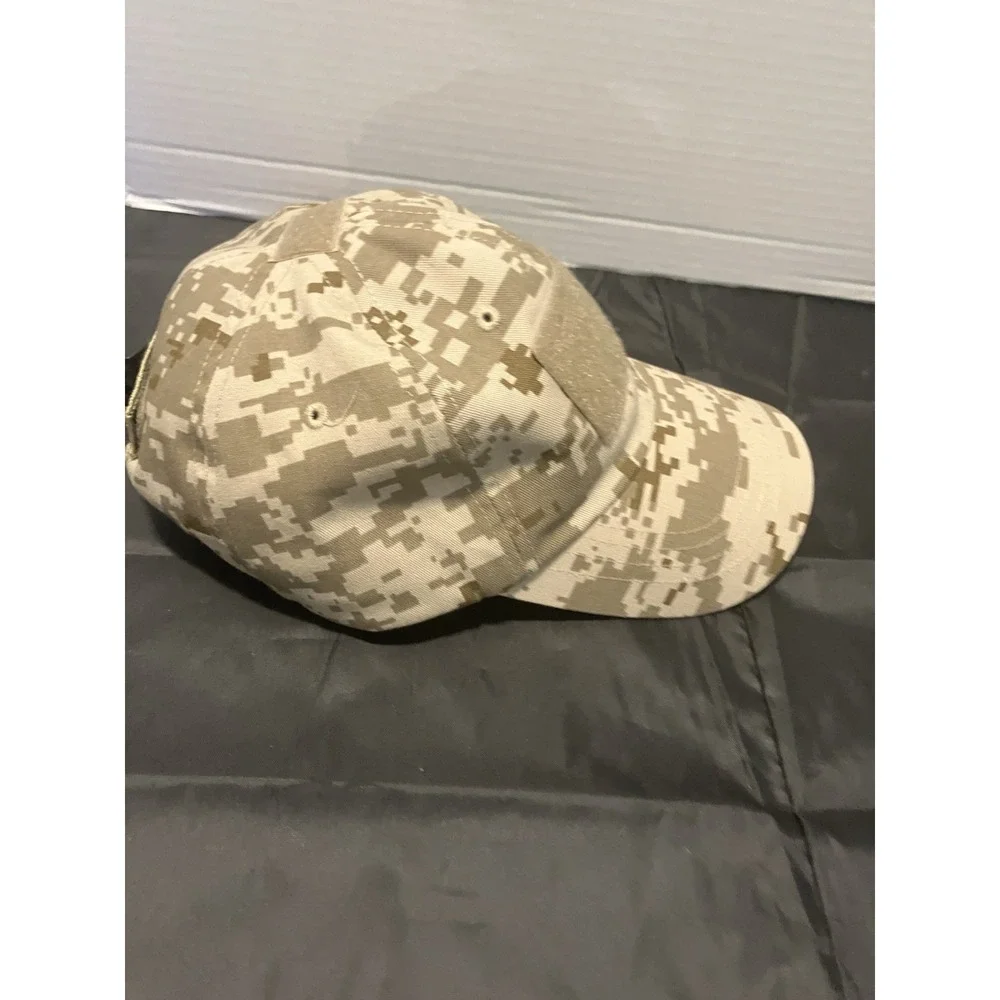 Desert Digital Tan Camouflage Tactical Operator Cap - Patch Area Baseball Hat